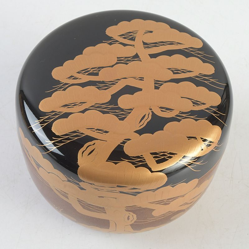 茶道具　漆塗　博堂造　金蒔絵　志のぶ文　棗　共布共箱　V　R6296 茶道具 輪島塗 清水庄三作 扇面蒔絵 棗 共布共箱 V 8049 - メルカリ