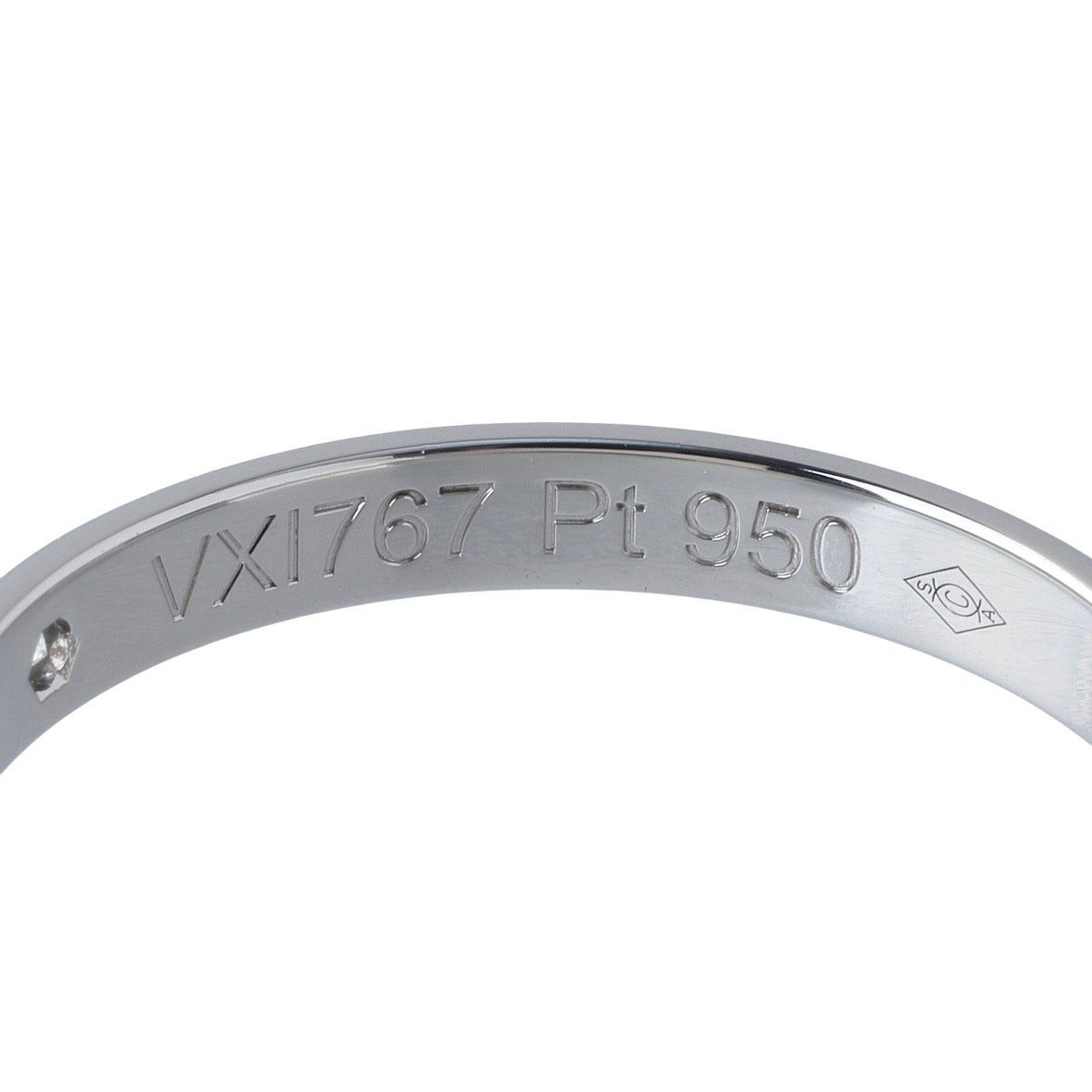 カルティエ ダイヤ リング 1895 ウェディング 1PD #52 幅2.5mm Pt950