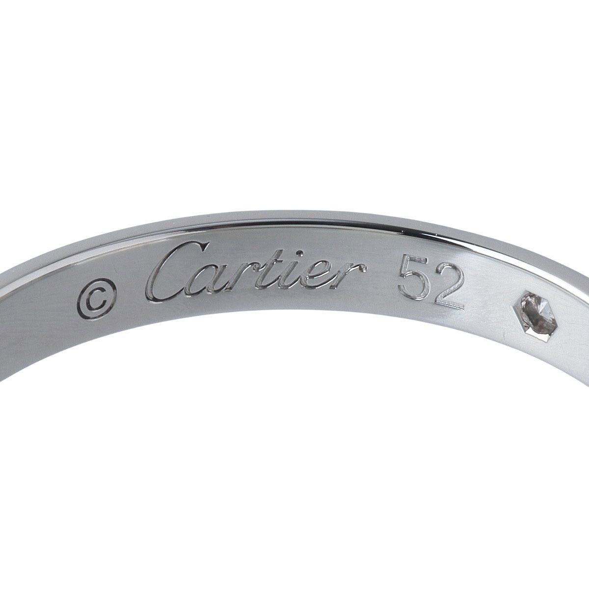 カルティエ ダイヤ リング 1895 ウェディング 1PD #52 幅2.5mm Pt950