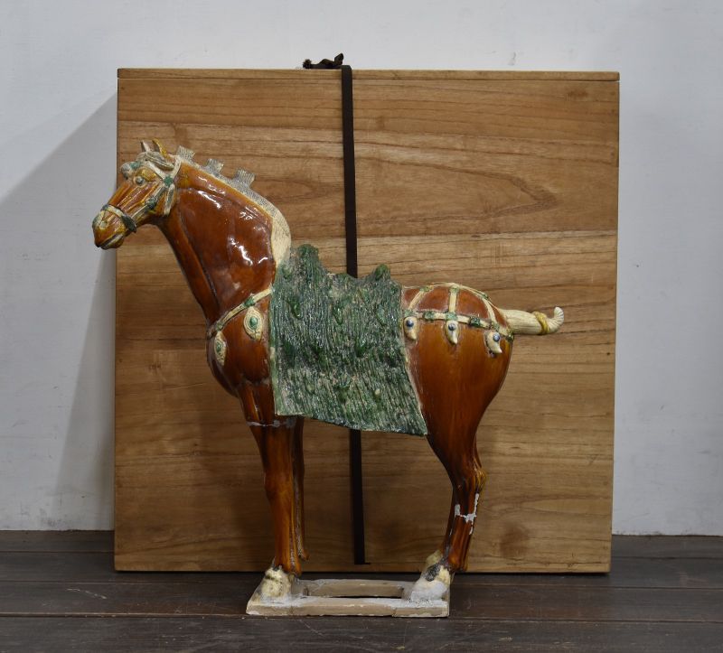 蔵A 5819 中国古美術 唐三彩 馬 8世紀～10世紀