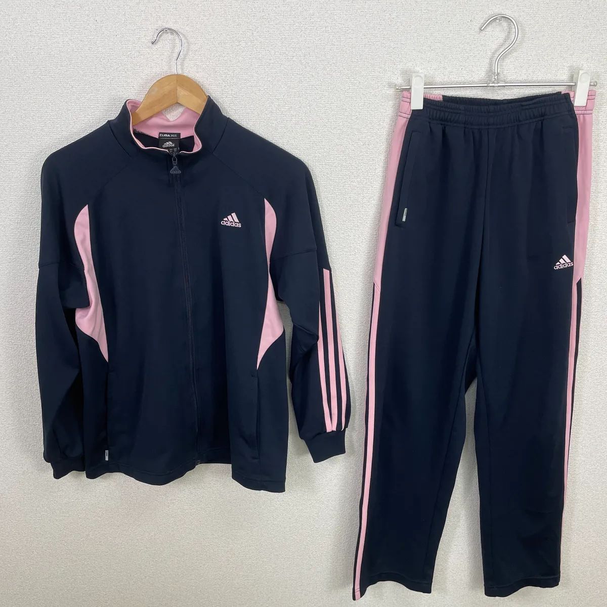 adidas アディダス CLIMA365 ジャージ 上下セット ネイビー×ピンク 160