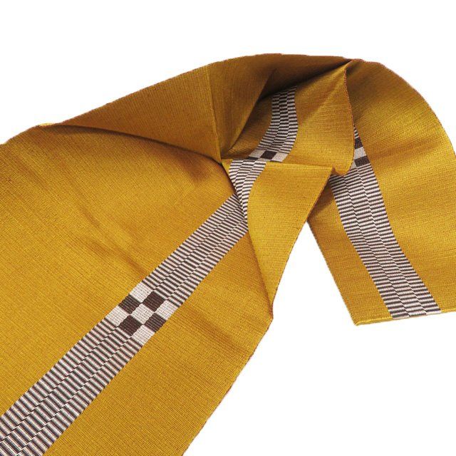 特選 名古屋帯 なごや帯 中古 リサイクル 正絹 カジュアル 本場黄八丈