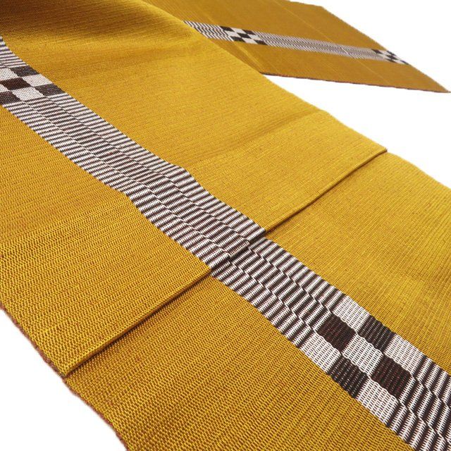 特選 名古屋帯 なごや帯 中古 リサイクル 正絹 カジュアル 本場黄八丈