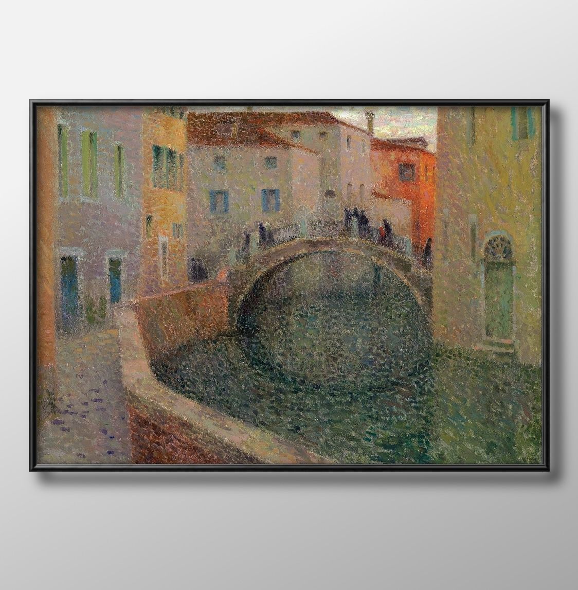 07325アンリ ル シダネル 小さな運河、灰色の夜、ベネチア A3 サイズ