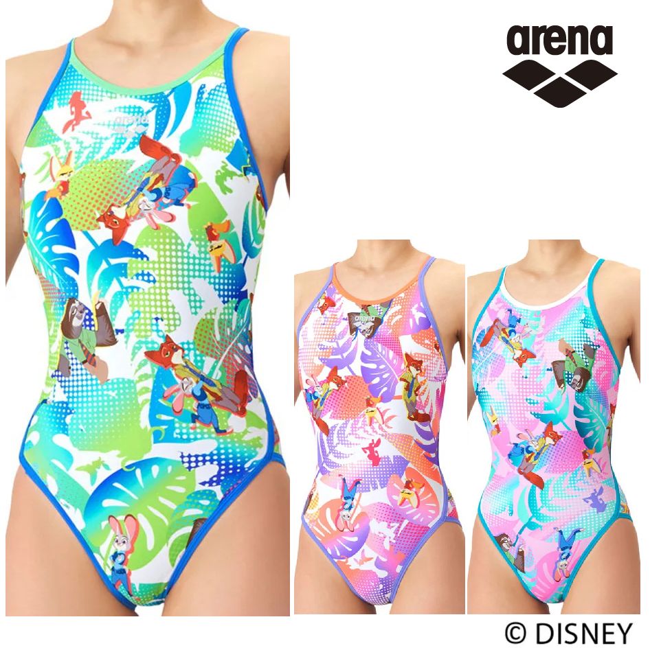 arena アリーナ AS6SWM56L DISNEY ズートピア ジュディ ニック タフスーツ 練習用水着 レディース 水泳 競泳 ディズニー トレーニングワンピース