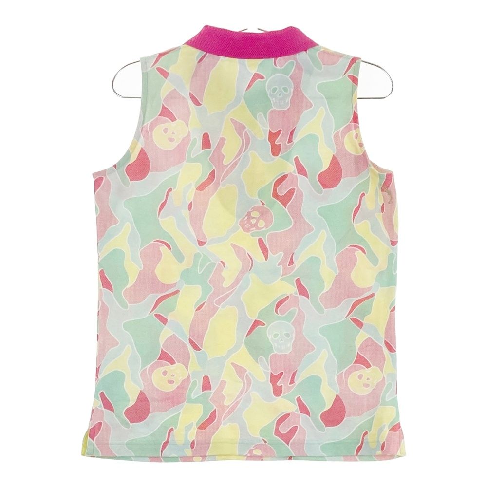 サイズ 40 MARK-LONA マークアンドロナ ノースリーブポロシャツ カモフラ ピンク系 ゴルフウェア レディース ストスト