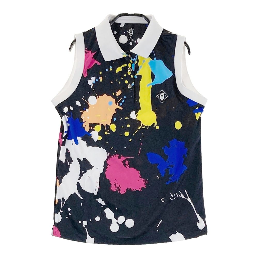 サイズ：1 V12 ヴィトゥエルヴ ノースリーブポロシャツ ブラック系