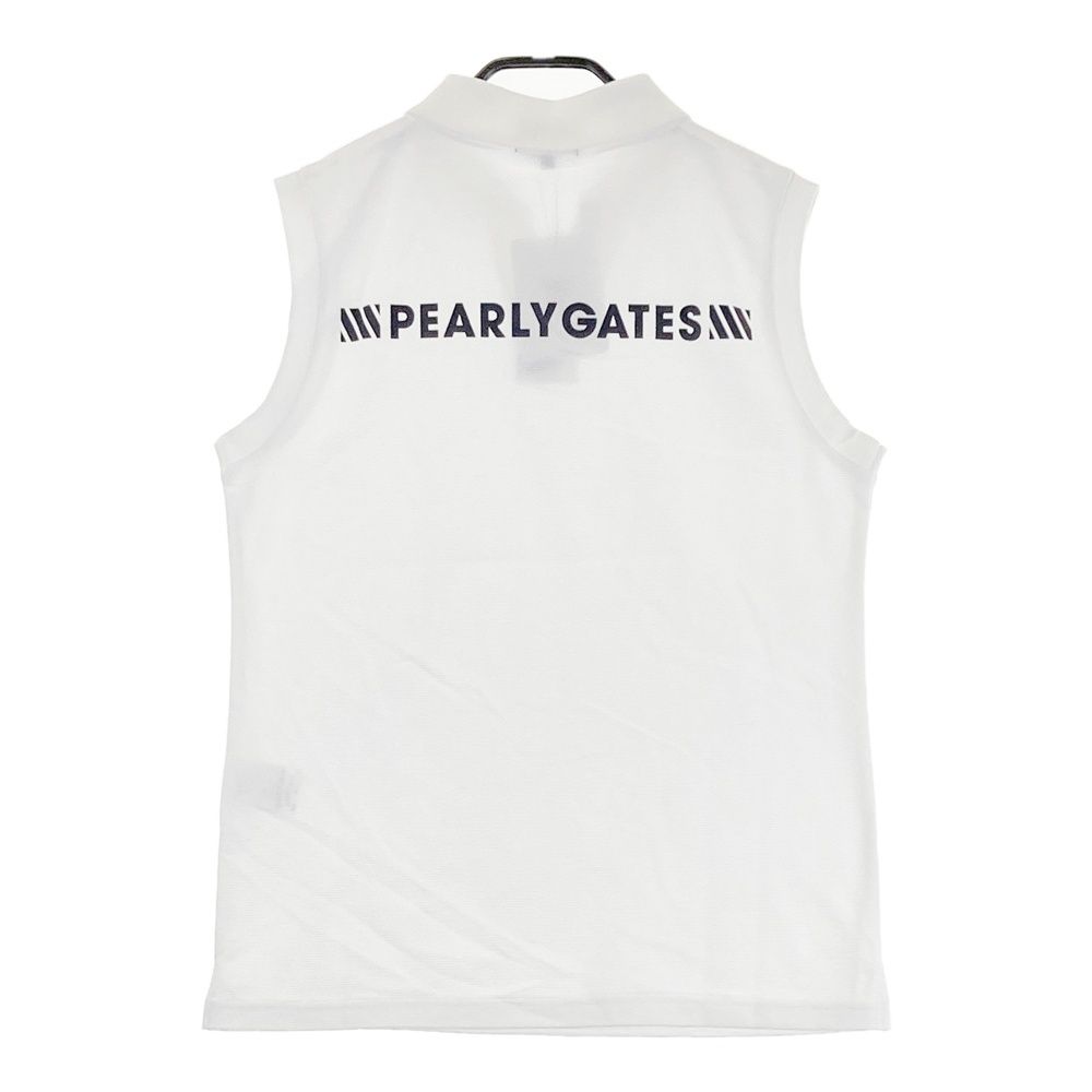 サイズ 1 PEARLY GATES パーリーゲイツ ノースリーブ ポロシャツ スキッパー ホワイト系 ゴルフウェア レディース ストスト