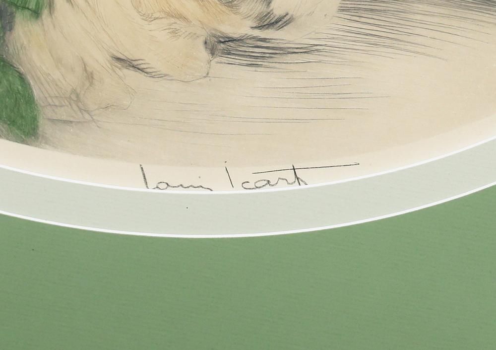 真作】【WISH】ルイ・イカール Louis Icart「あじさい」銅版画 約10号