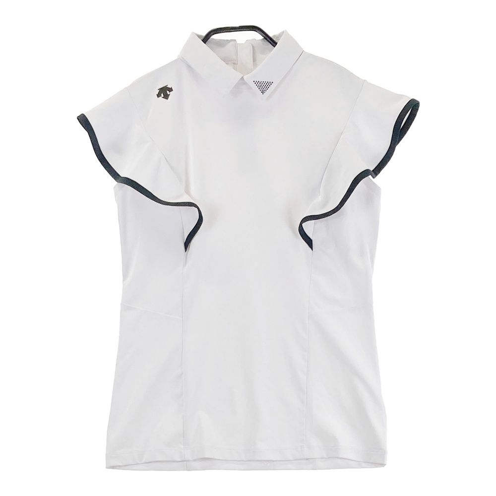 サイズ：M DESCENTE GOLF デサントゴルフ 襟付き 半袖Tシャツ ホワイト