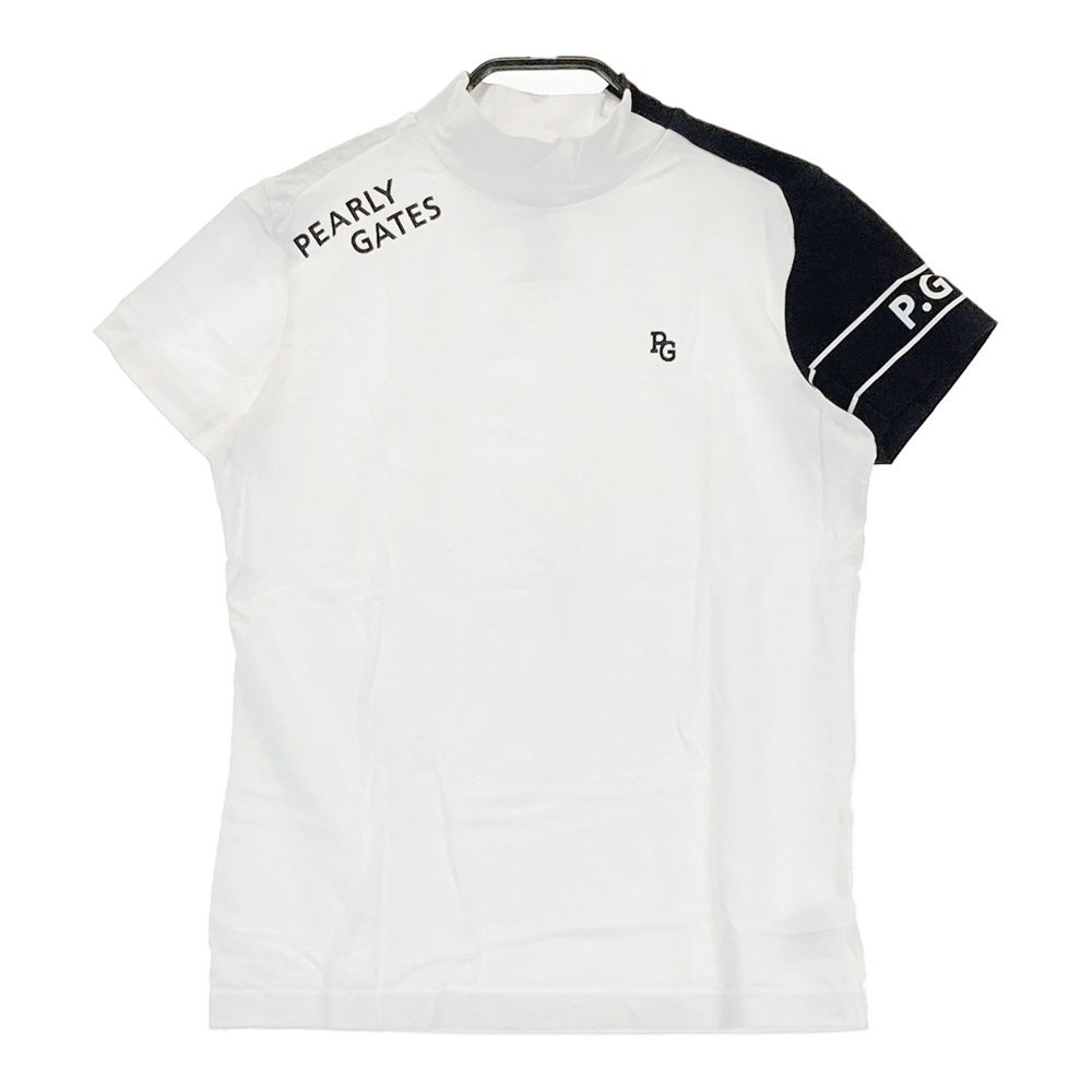 サイズ 0 PEARLY GATES パーリーゲイツ モデル ハイネック 半袖Tシャツ ホワイト系 ゴルフウェア レディース ストスト