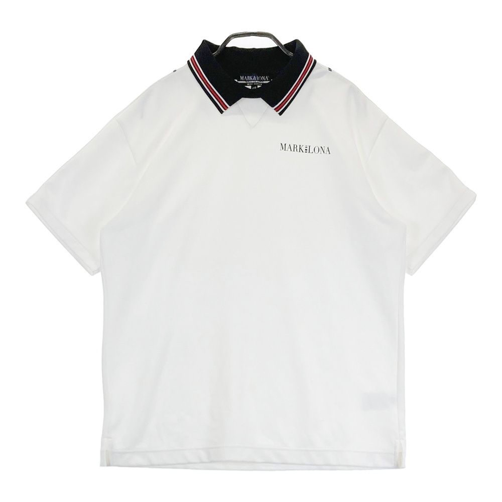 サイズ 48 MARK-LONA マークアンドロナ モデル 襟付 半袖Tシャツ ホワイト系 ゴルフウェア メンズ ストスト
