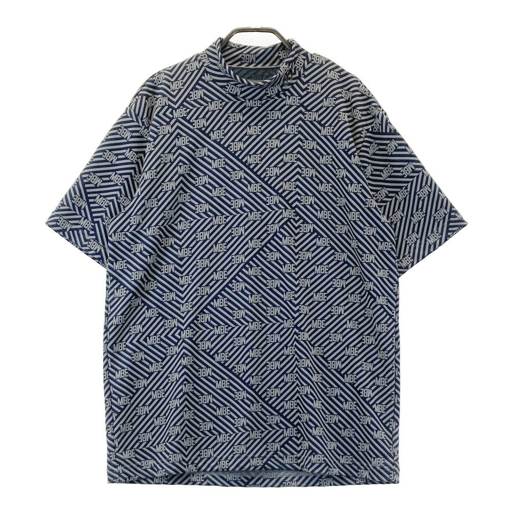 サイズ 5 MASTER BUNNY EDITION マスターバニーエディション 15周年 モデル ハイネック 半袖Tシャツ MBE 総柄 グレー系 ゴルフウェア メンズ ストスト