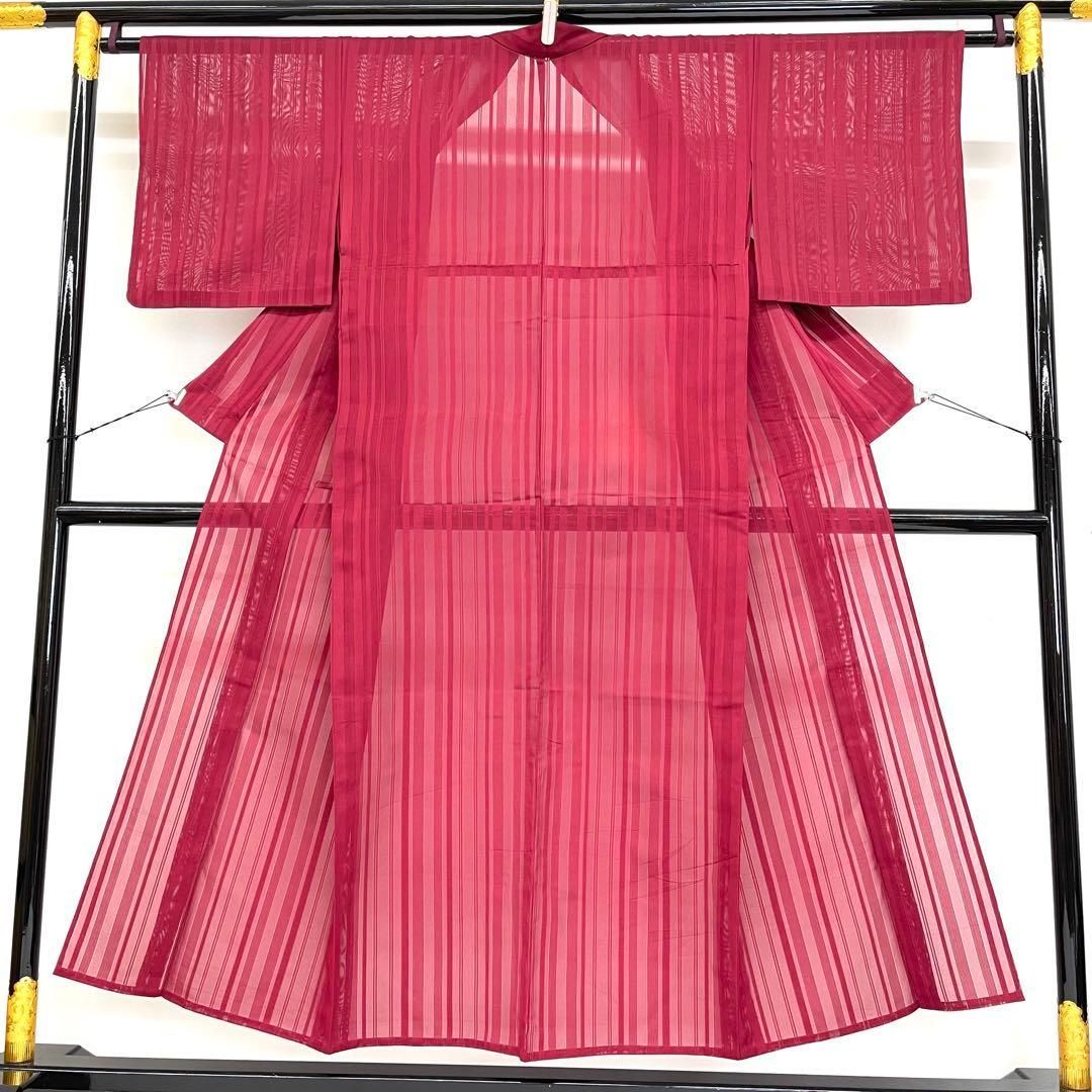 着物と帯 時流 SK 25748 s 正絹 夏着物 色無地 身幅広め 紗 縦縞