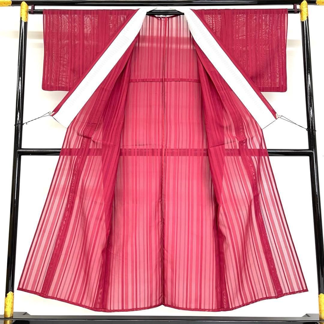  着物と帯 時流 SK 25748 s 正絹 夏着物 色無地 身幅広め 紗 縦縞 色無地 着物