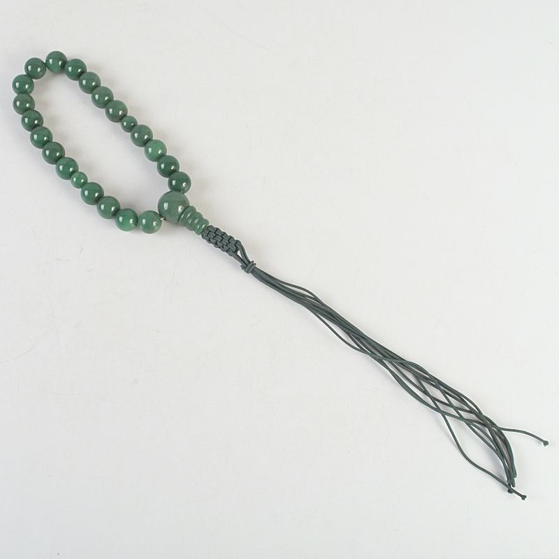 仏教美術 玉石翡翠玉彫刻 数珠 念珠 M S 440