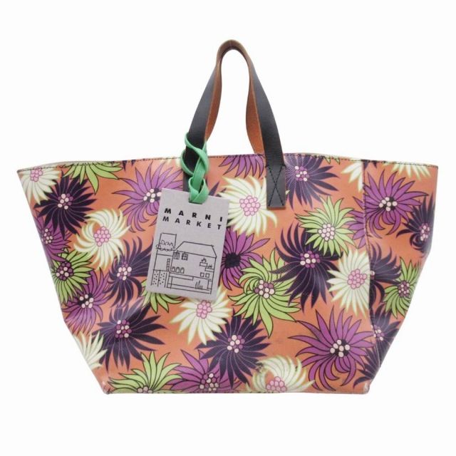 18ss マルニマーケット MARNI MARKET 花柄 PVC トート ハンドバッグ 舟