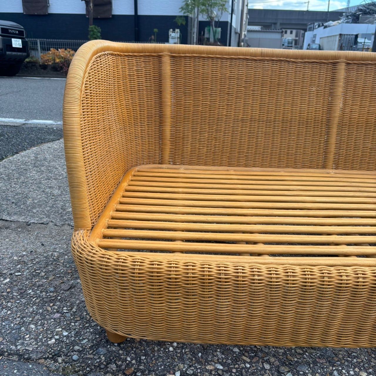 ビンテージ/ラタン/ラタン家具/籐家具/昭和レトロ/2人掛けソファ