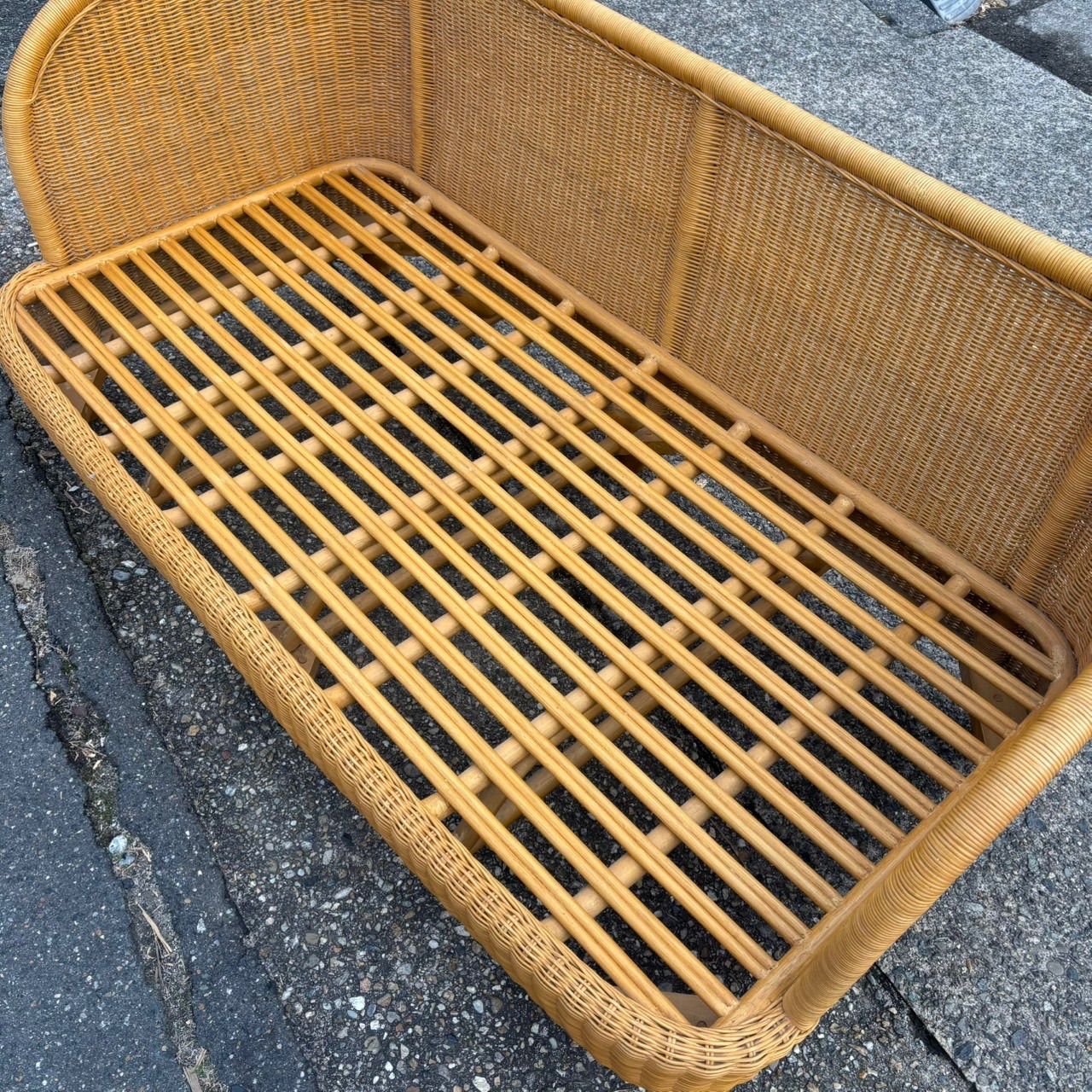 ビンテージ/ラタン/ラタン家具/籐家具/昭和レトロ/2人掛けソファ