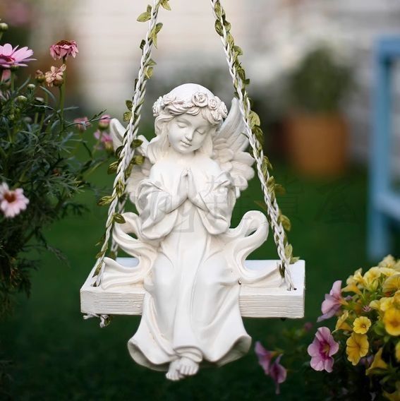 天使のブランコ吊り下げ オブジェ ガーデンオーナメント ブランコに