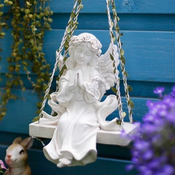 天使のブランコ吊り下げ オブジェ ガーデンオーナメント ブランコに