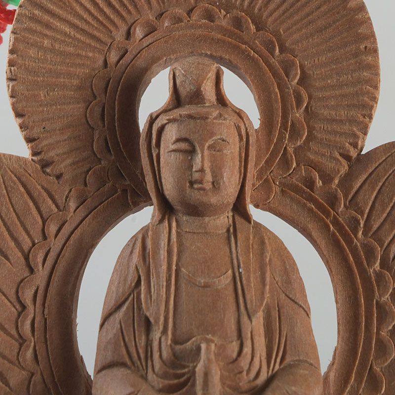 仏教美術 白檀製 木彫 仏像 座像 根付 置物 N S444