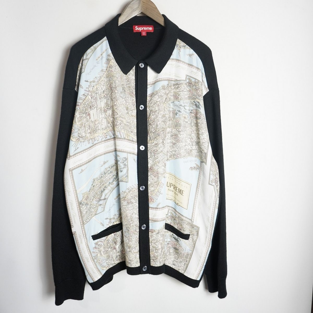 国内正規 美品 23AW Supreme シュプリーム Silk Map Cardigan シルク