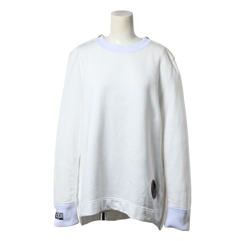 FENDI FS 6864 バックロゴ パーツ付き ショルダージップ スウェット