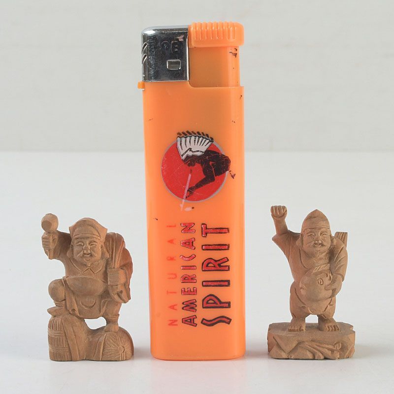 木彫 大黒天・恵比寿像 2点 根付 置物 N S445 - メルカリ