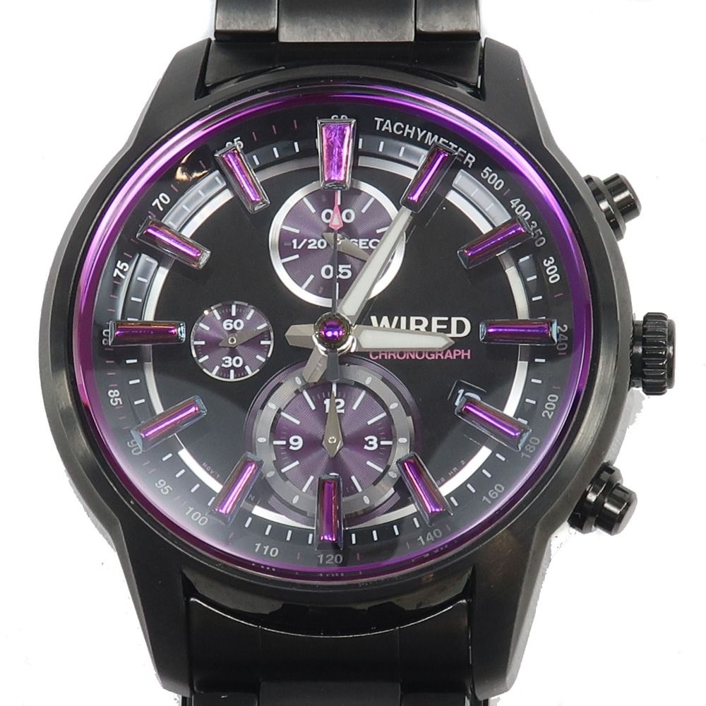 SEIKO セイコー ワイアード リフレクション 7 T 92 0 RH AGAV 092 ステンレススチール 黒 クオーツ クロノグラフ メンズ 黒文字盤 腕時計