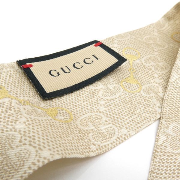 GUCCI ネックボウ 663719 ツイリー スカーフ シルク ホースビット GG柄