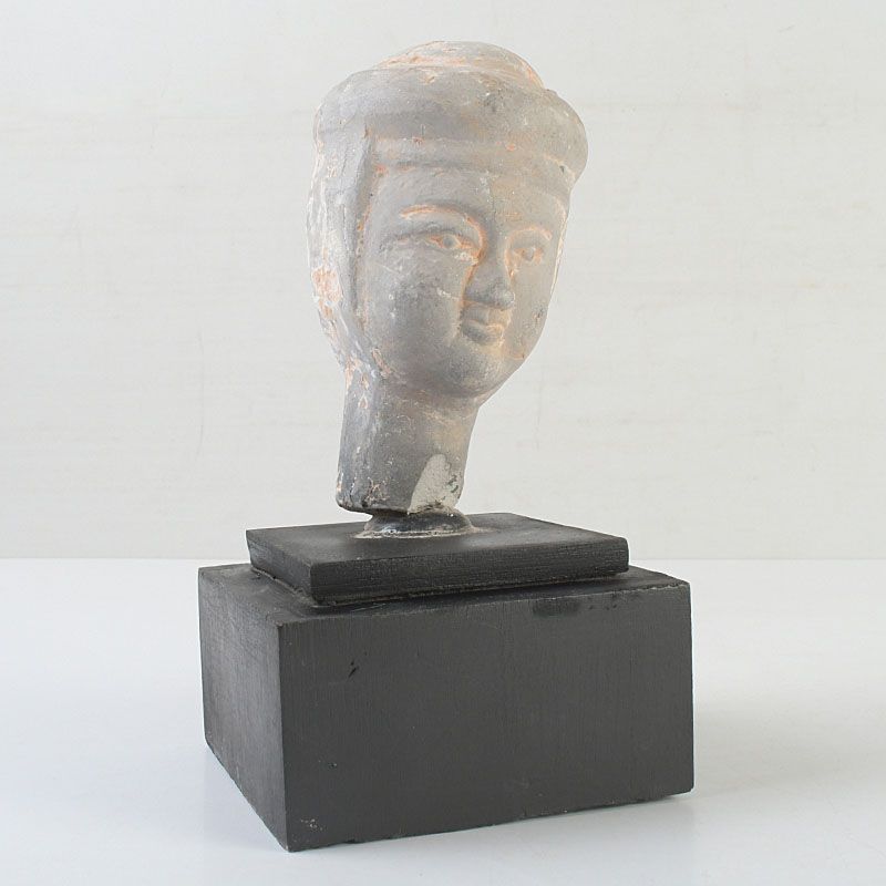 中国 古い兵馬俑 頭俑 唐木台付 N S447 - メルカリ