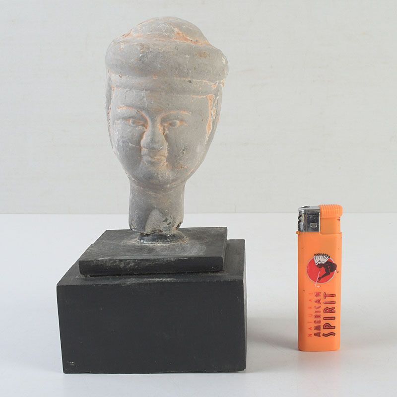 中国 古い兵馬俑 頭俑 唐木台付 N S447 - メルカリ