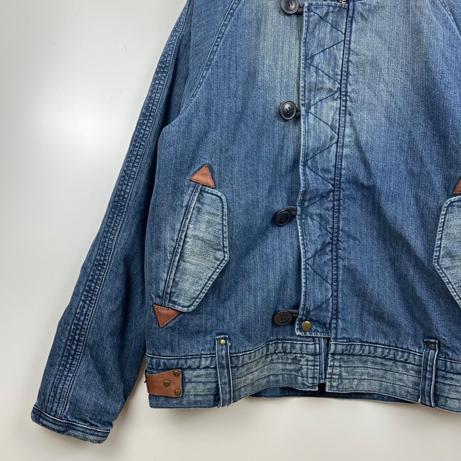 ジャケット・アウター archive N2B far denim flight jacket y2k BLUE WAY 00s y2k archive denim N-2B flight jacket L ブルーウェイ