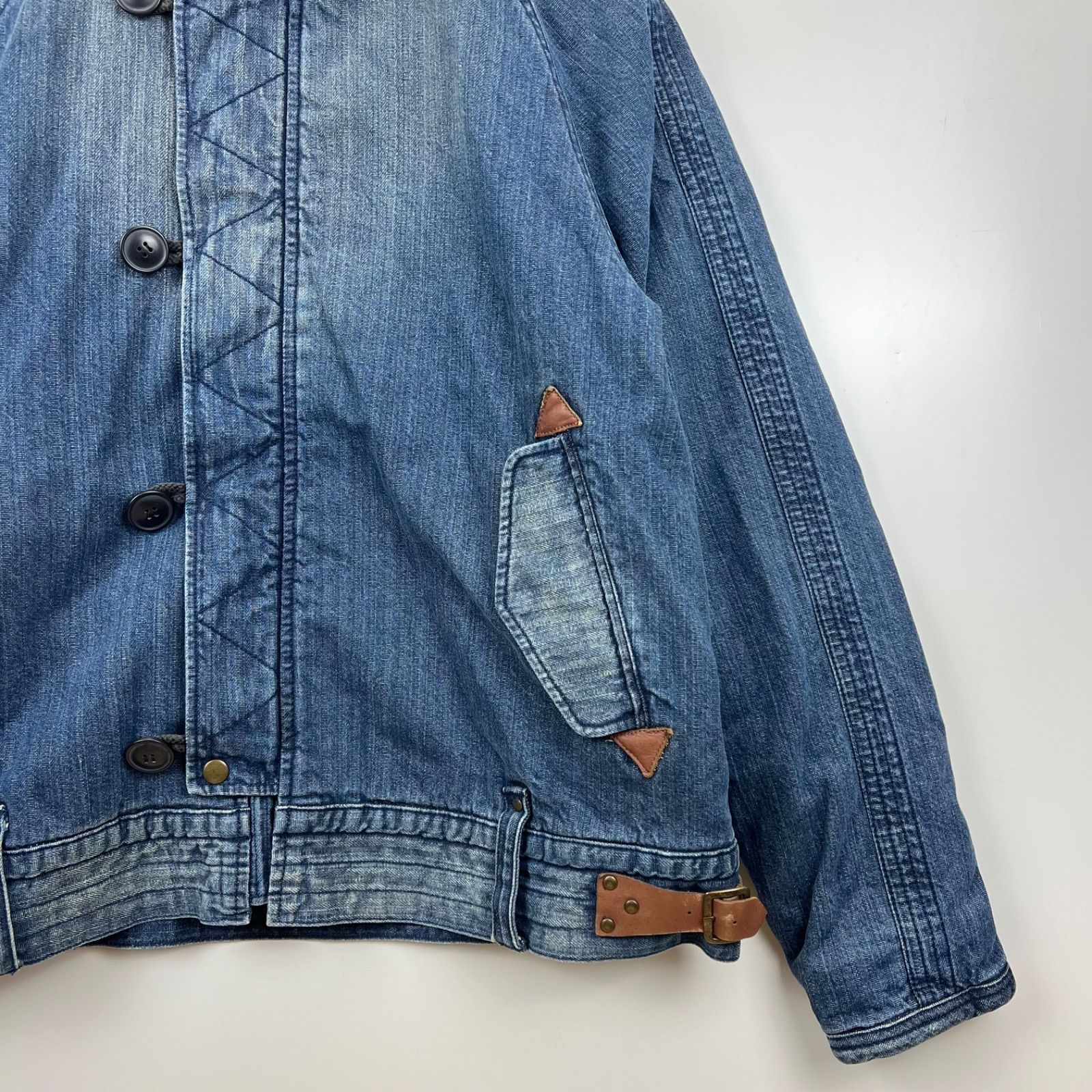 BLUE WAY 00s y2k archive denim N-2B flight jacket L ブルーウェイ