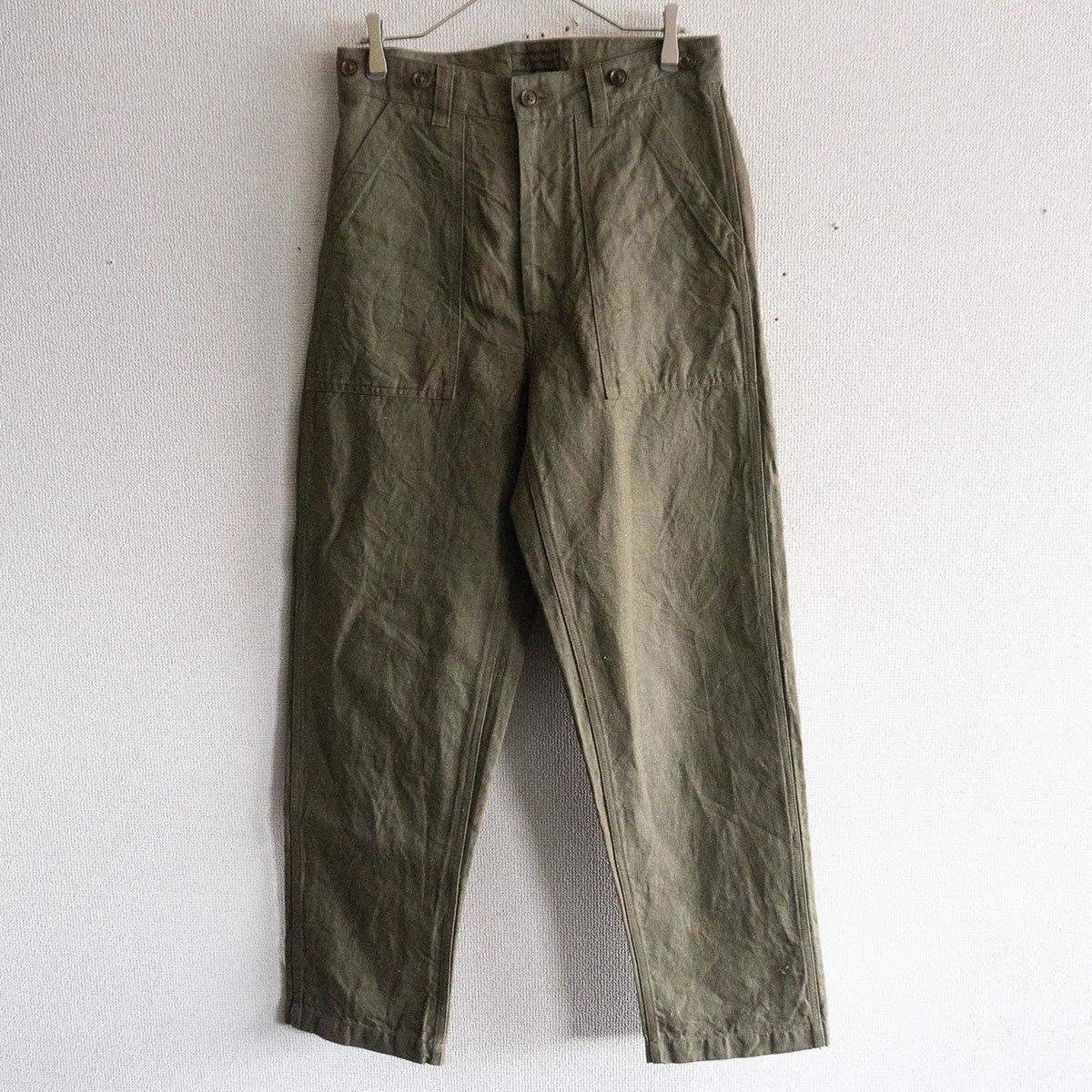 美品】NIGEL CABOURN【COTTON LINEN DENIM BAKER PANT】32 コットン
