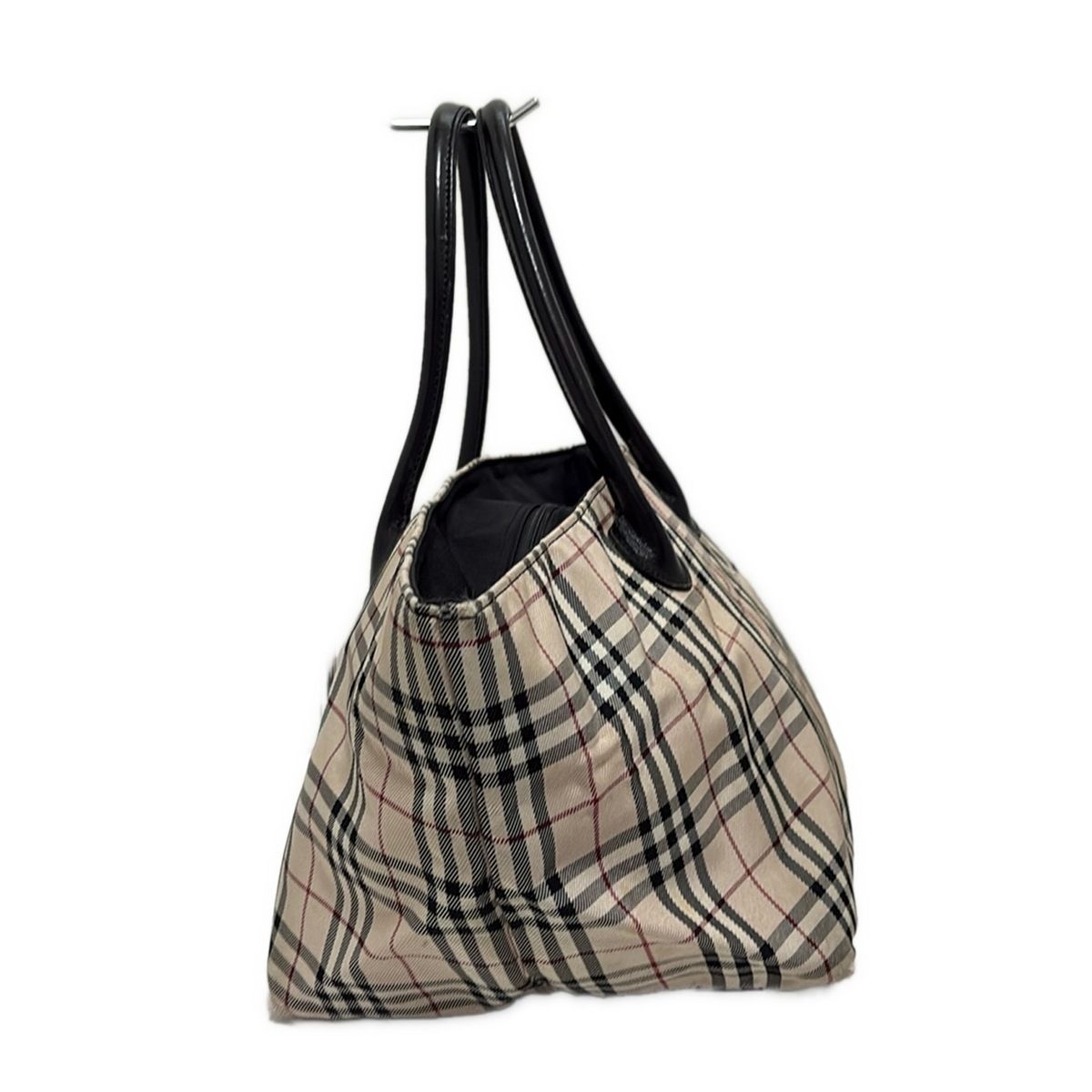 美品　レア　BURBERRY BLUE LABEL　ハンドバッグ　ウール　レザー Burberry Blue Label(バーバリーブルーレーベル) ハンドバッグ - 黒