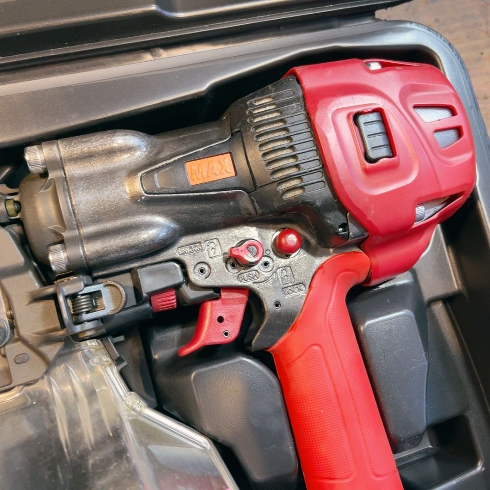 7日保証 整備済 消耗部品多数交換 MAX マックス 高圧 90 mm 釘打ち機 HN-90 N 4 D ケース付き 動作良好