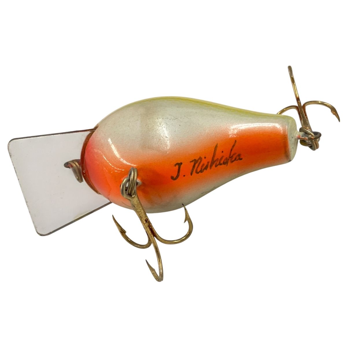 ザウルス バルサ50 オリジナル J. Nishiokaサイン入り ルアー オレンジ