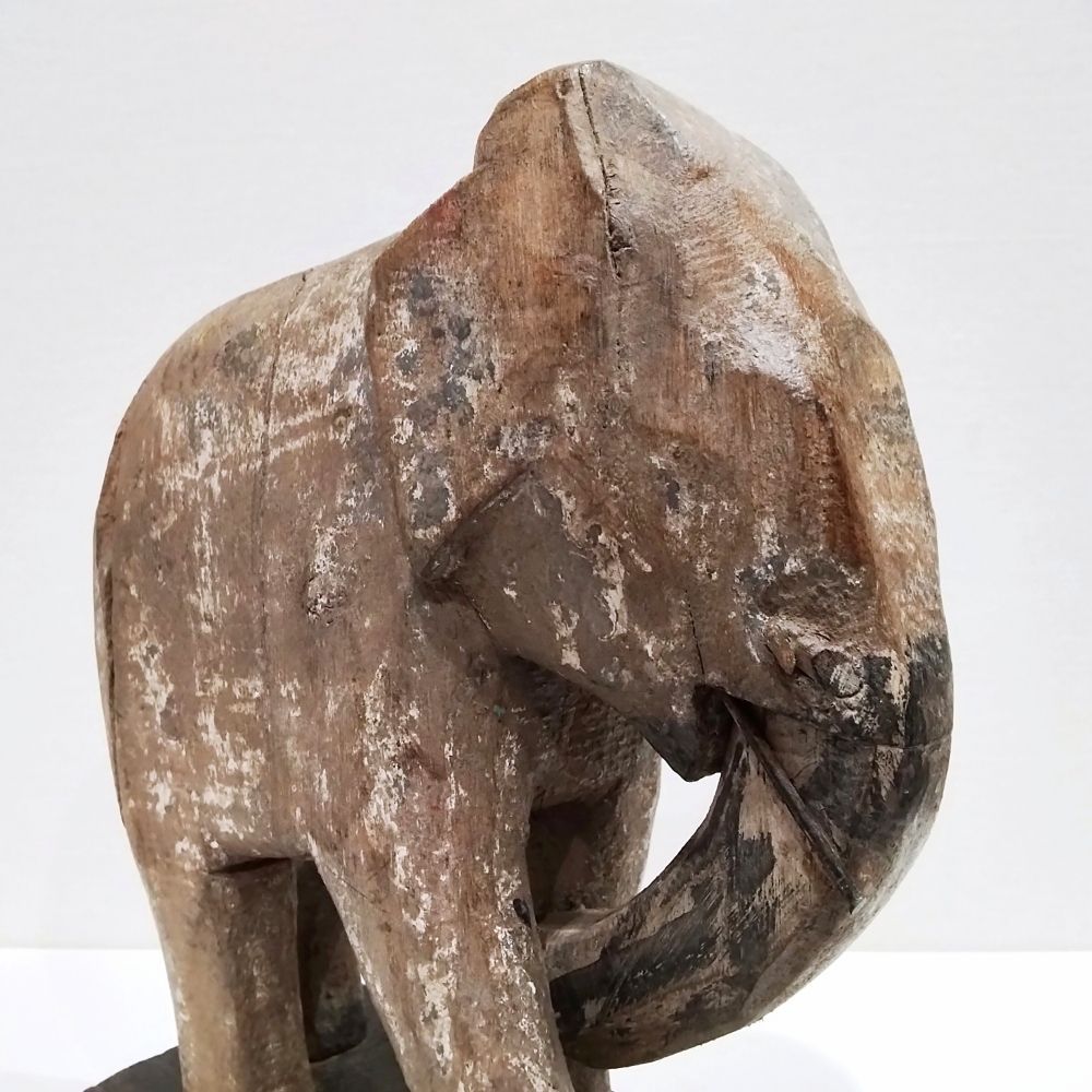 インドの象 骨董 1920～40年代 アンティーク ヴィンテージ 木彫 彫刻
