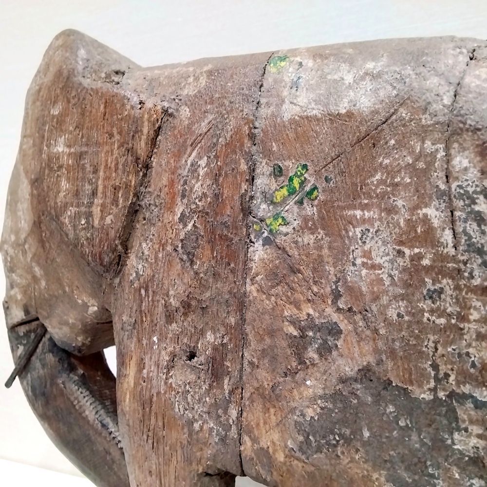 インドの象 骨董 1920～40年代 アンティーク ヴィンテージ 木彫 彫刻