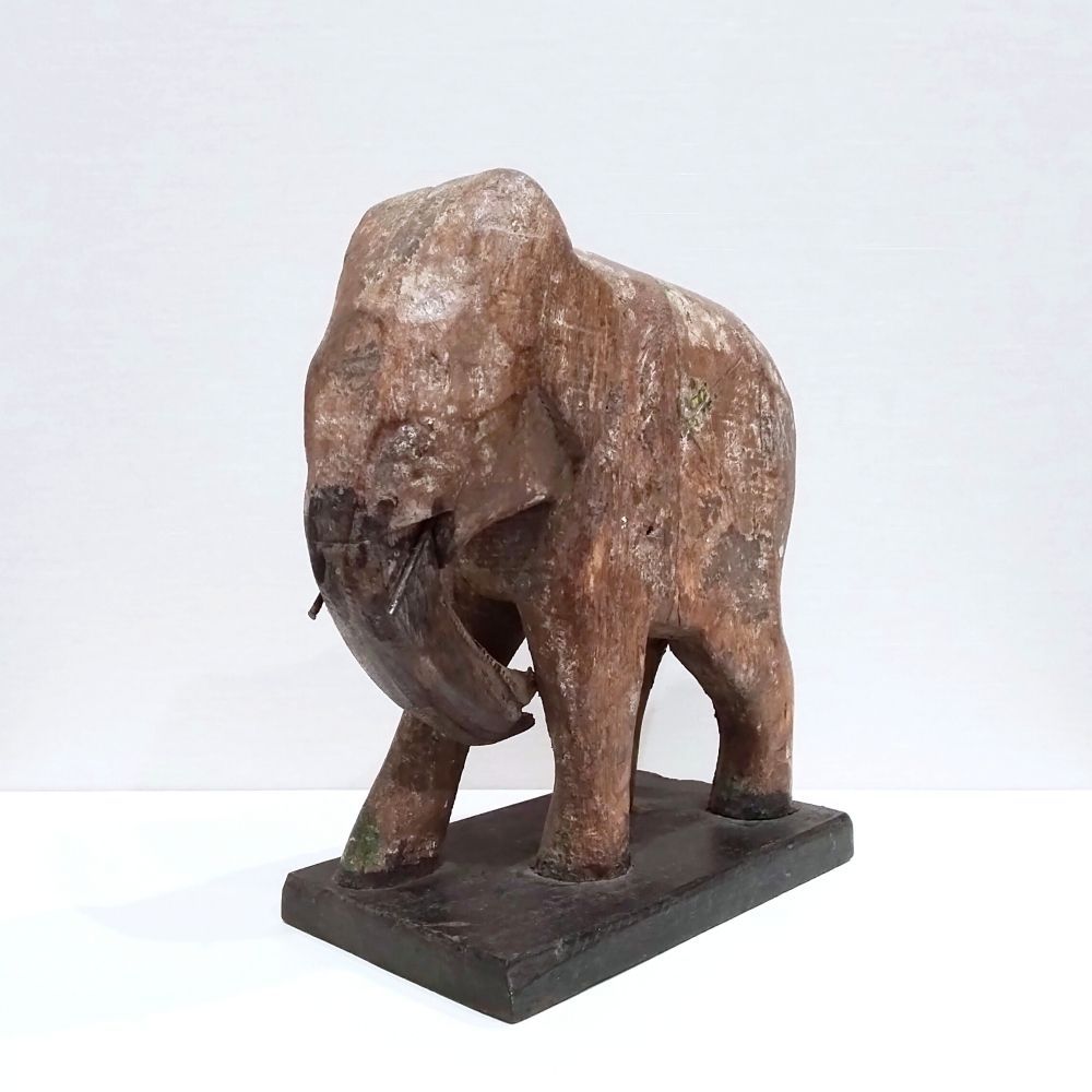 インドの象 骨董 1920～40年代 アンティーク ヴィンテージ 木彫 彫刻