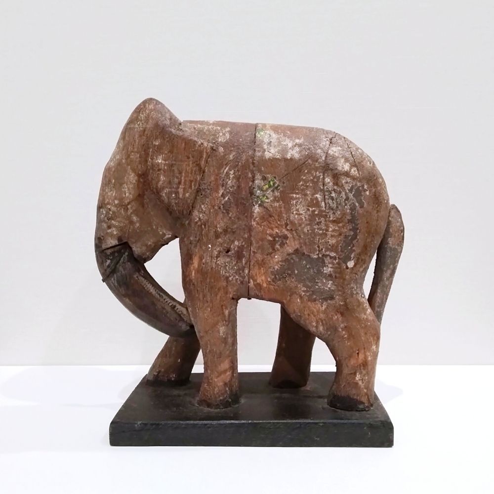 インドの象 骨董 1920～40年代 アンティーク ヴィンテージ 木彫 彫刻