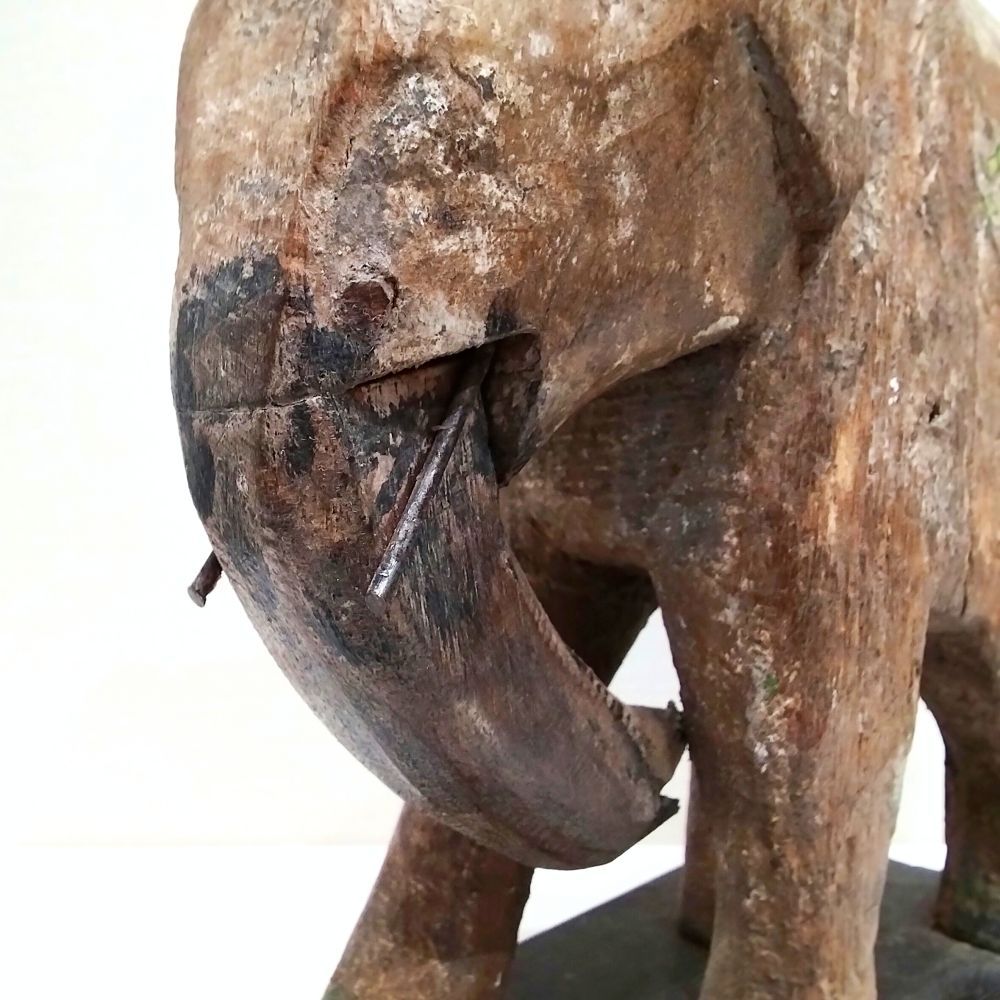 インドの象 骨董 1920～40年代 アンティーク ヴィンテージ 木彫 彫刻