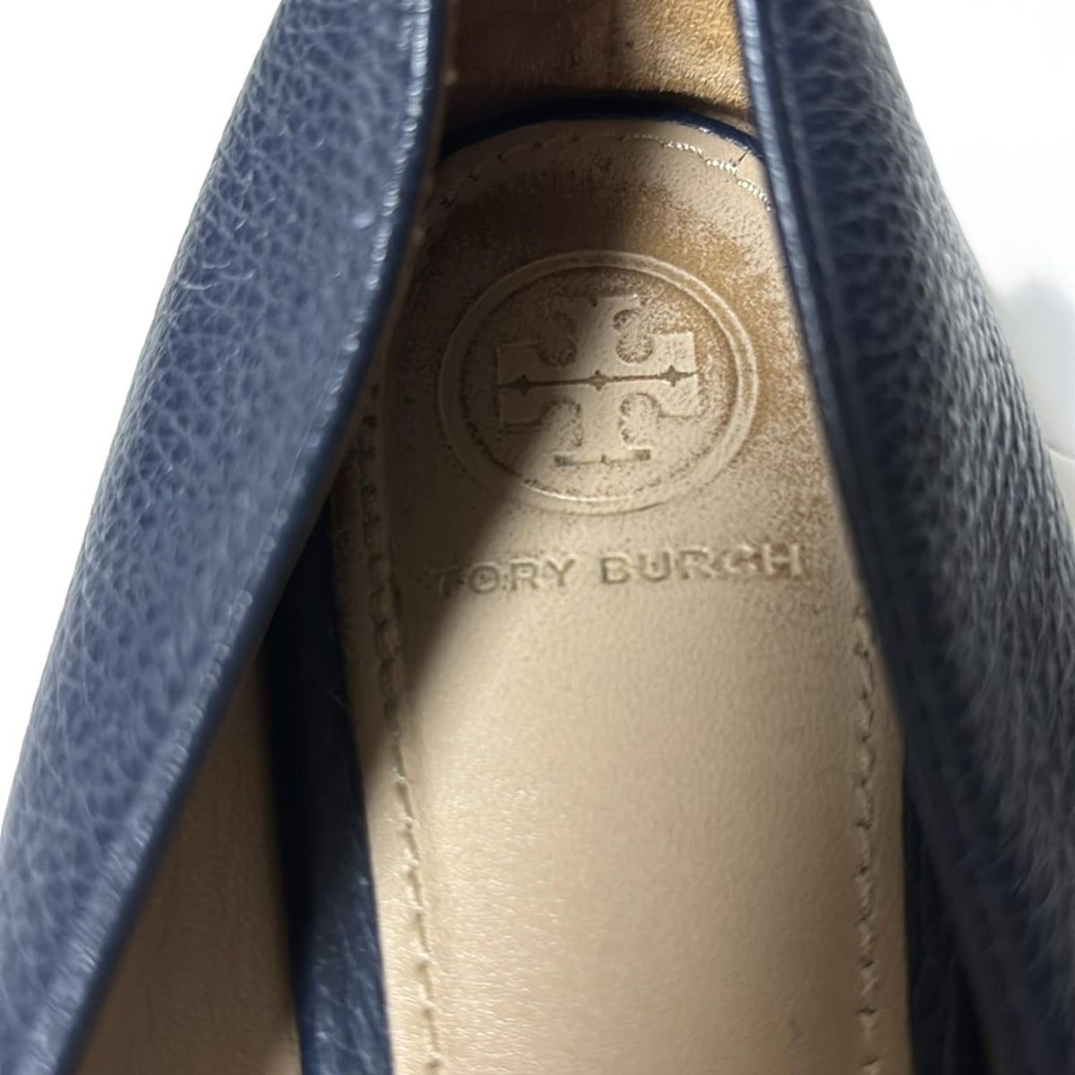 美品　6ハーフ　トリーバーチ　Tory Burch ネイビー ローヒール 美品 6ハーフ トリーバーチ Tory Burch ネイビー ローヒール
