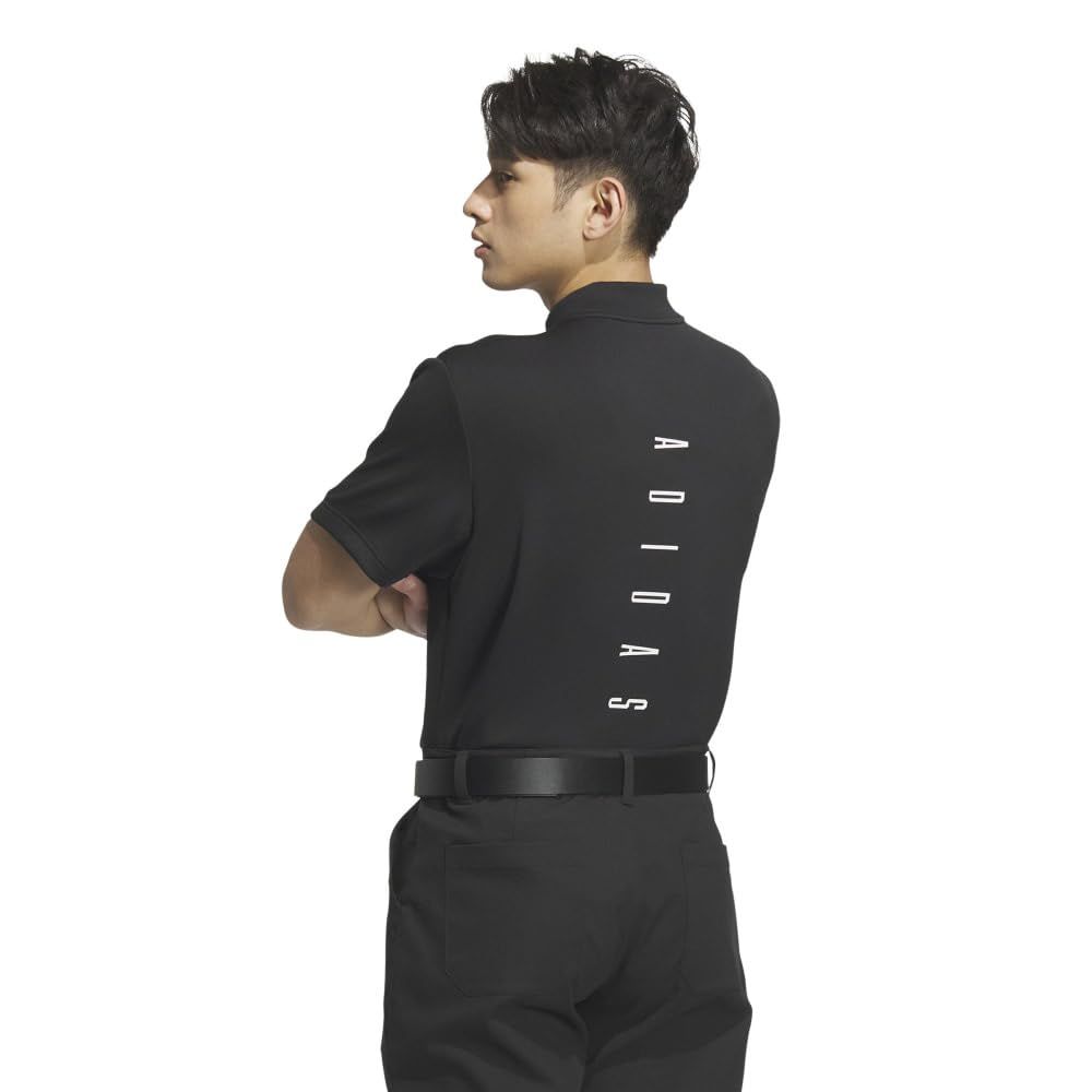 アディダスゴルフ ゴルフ チェストポケット付き モックネック 半袖シャツ メンズ ブラック XL