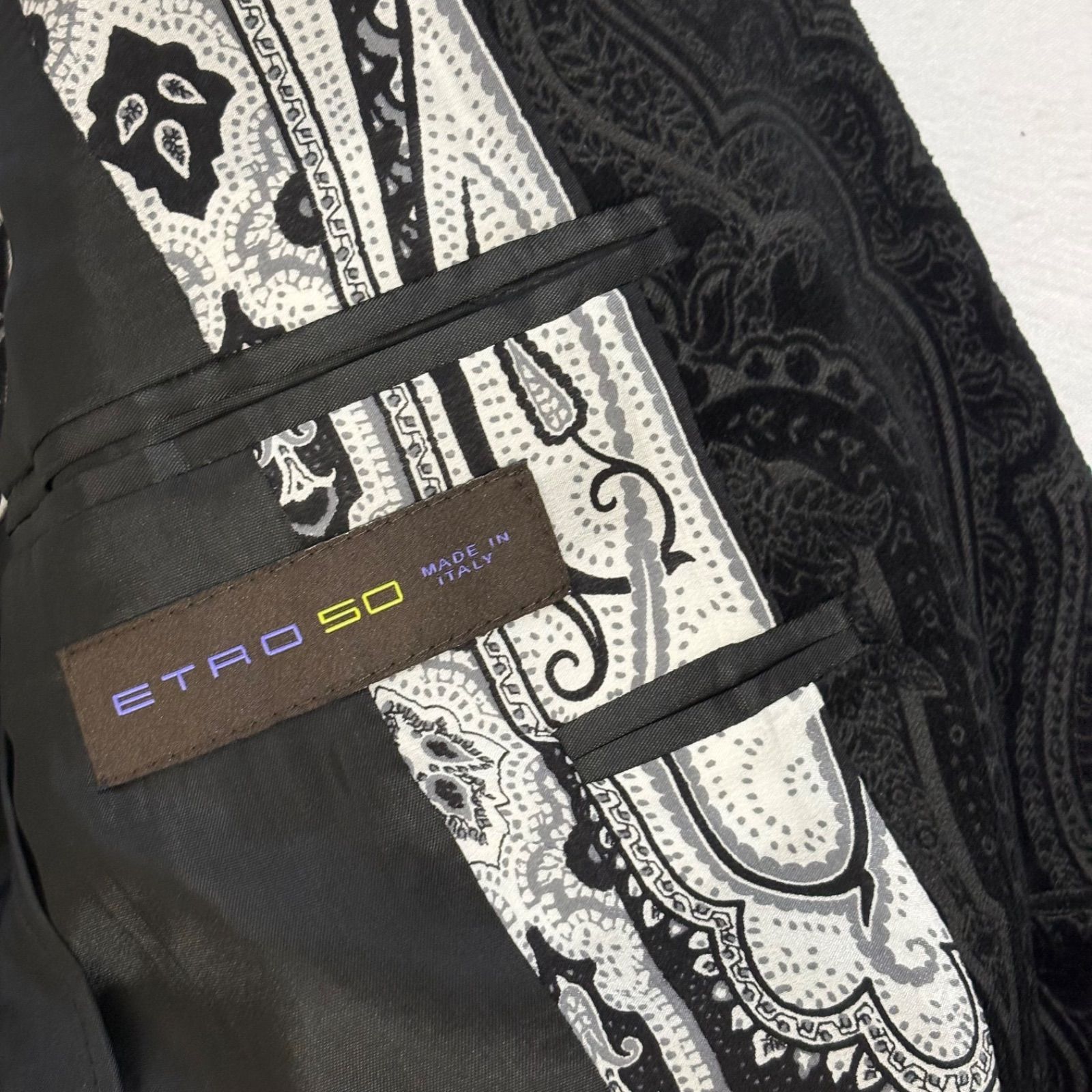 未使用級 ETRO エトロ セットアップ スーツ ベルベット ベロア 全面