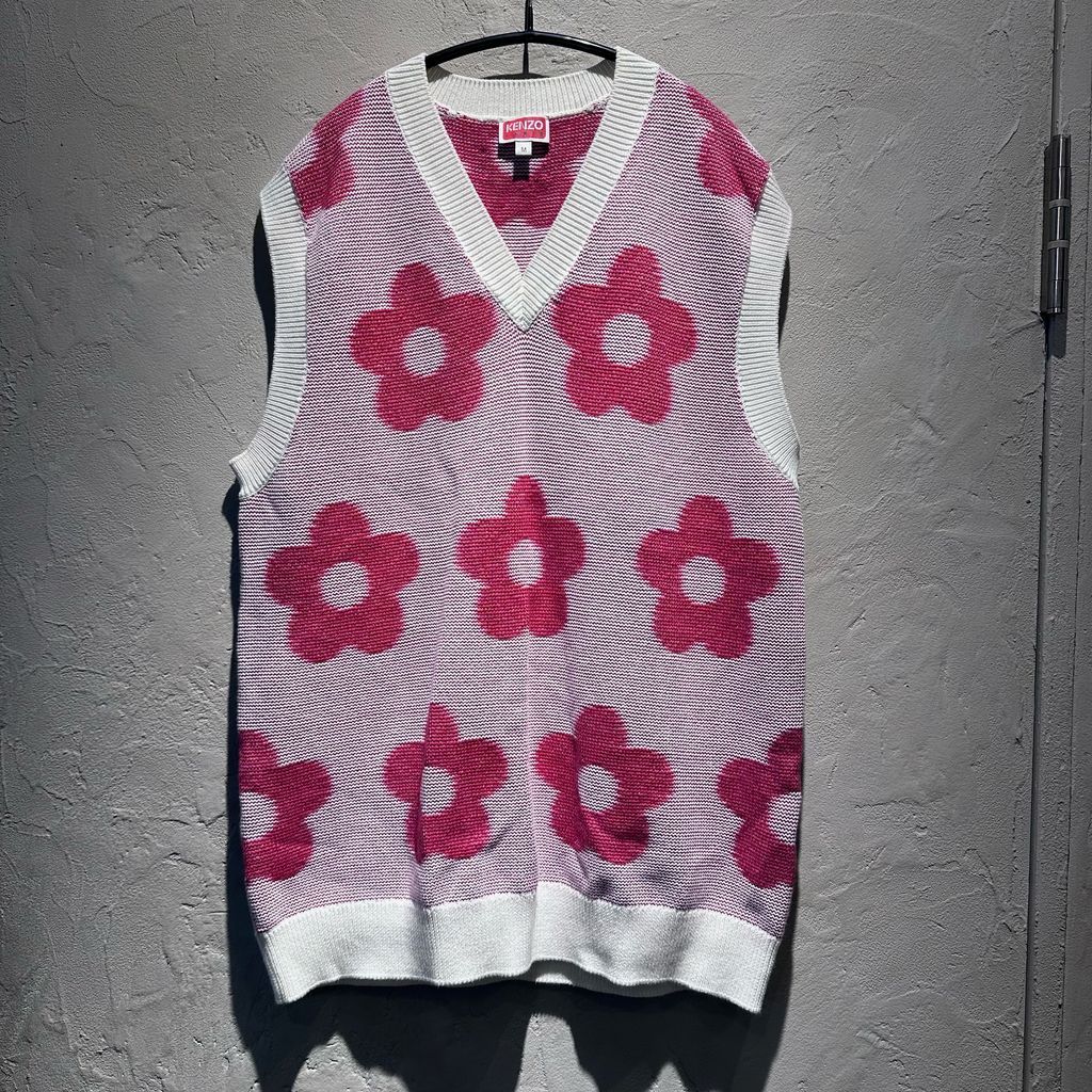 KENZO ケンゾー FLOWER KNIT VEST ニットベスト FD65PU4253CA レッド