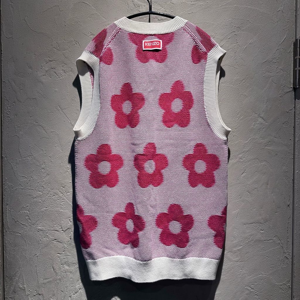 KENZO ケンゾー FLOWER KNIT VEST ニットベスト FD65PU4253CA レッド