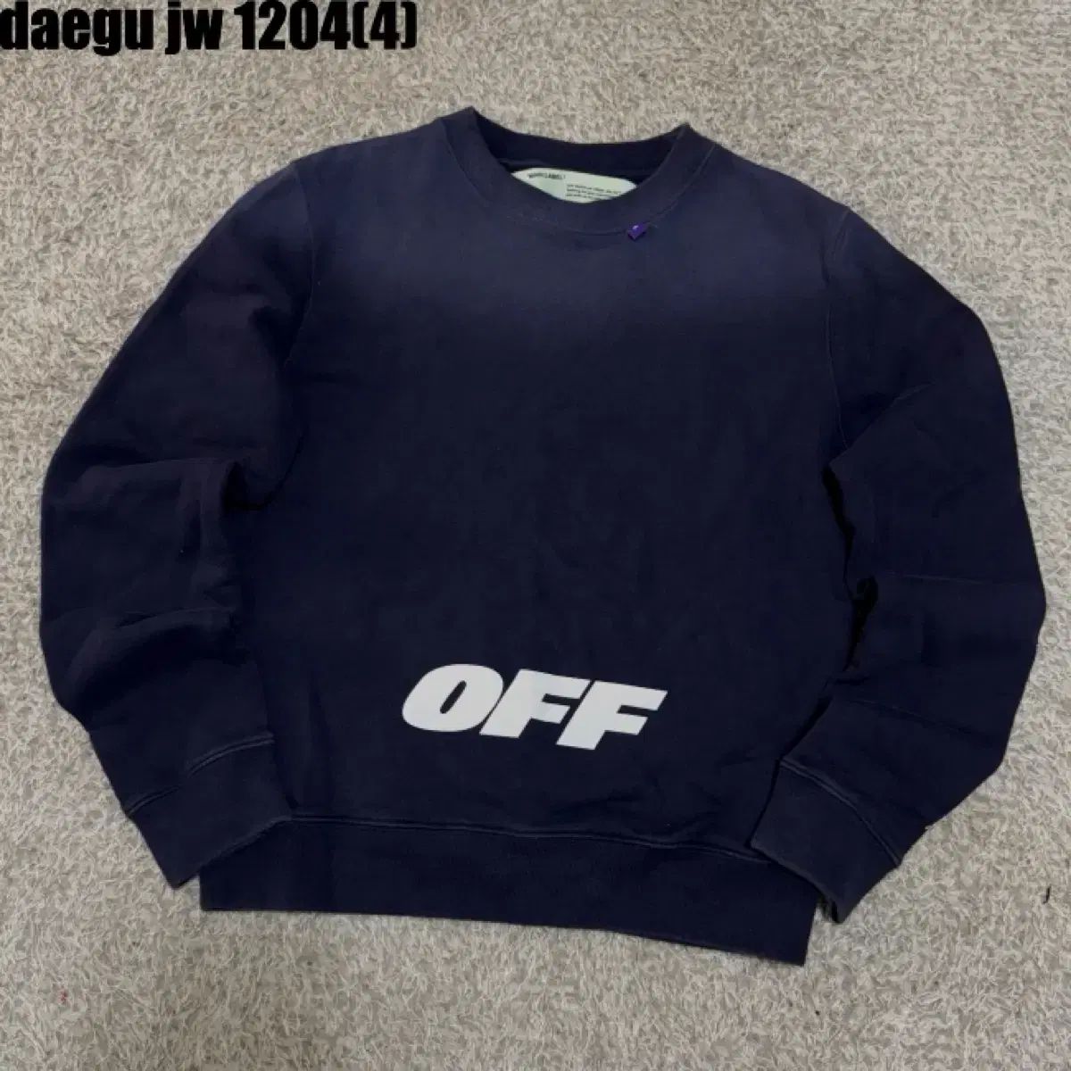 オフホワイト ネイビー スウェット Tシャツ m